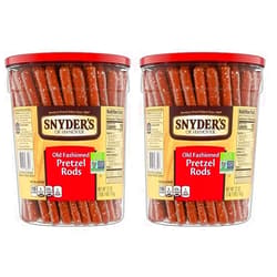 Snyder's of Hanover, Old Fashioned Pretzel Rods, 27 Oz Canister (Pack of 2)