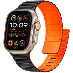 MYAPULUA Magnetic Sport Band for Apple Watch Ultra/2/3 Band 49mm 45mm 46mm 44mm 42mm 41mm 40mm 38mm for Apple Watch Bands for Men,Silicone Link Loop Wristband Strap iWatch Series 11 10 9 8 7 6 5 4 3 se 2nd 3nd