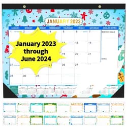 Valardoh 2023-2024 Desk & Wall Calendar -- 18 Months from Jan 2023 through June 2024, 17 x 12 Inches Page Desk & Wall Pad Calendar