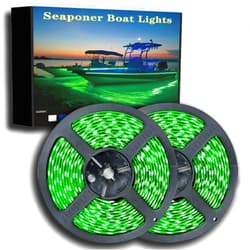 Seaponer Marine Led Strip Lights, Pontoon Light Strip for Jon Bass Boat Sailboat Kayak, Marine Led Lights for Boats Deck Light Light Courtesy Interior Lights Fishing Night, 12v, 10m(32.8ft) (green)