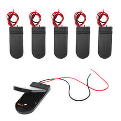 QTEATAK 6 Pcs 2 x 3V CR2032 Button Coin Cell Battery Holder with Leads On Off Switch