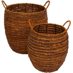 Trademark Innovations Woven Wicker Decorative Storage Baskets with Handles - Set of 2