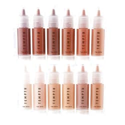 TEMPTU S/B Silicone-Based Airbrush Foundation: Professional Long-Wear Liquid Makeup, Sheer To Full Coverage For A Hydrated, Healthy-Looking Glow & Luminous, Dewy Finish On All Skin Types, 12 Bottles: Starter Set, 0.25 Fl Oz
