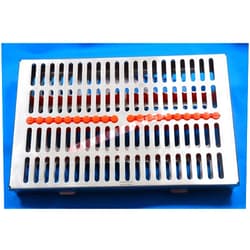 SYNAMED USA German Stainless Dental Autoclave Sterilization Cassette Box Tray for 20 Instrument-Orange