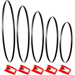 Frienda 5 Pieces Turntable Belt with 5 Pieces Record Player Needle, Replacement Different Specifications Square Cassette Tape Machine Recorder Rubber Belt Diamond Stylus Replacement Needle for Turntable