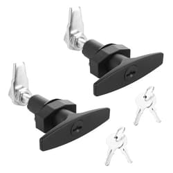 SENENQU 2 Pack Garage Door T Handle Lock, Replacement Garage Door Shed Door Lock T Handle, Universal Replacement Hardware Garage Locking with Keys (Black)