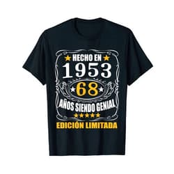 Regalos 68 Años Cumpleaños Para Hombres Mujer 68 Años Cumpleaños Regalo Para Hombre Mujer Hecho En 1953 T-Shirt