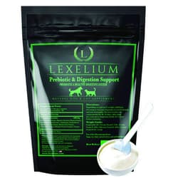 Lexelium Cat & Dog Prebiotic Digestion Supplement - Helps with Sensitive Stomach & Chronic Diarrhea – Contains Valuable Digestive Enzymes, Fiber & Prebiotics - 200g