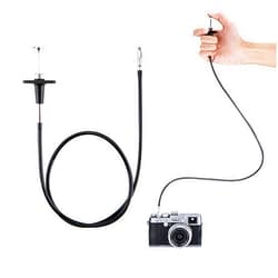 Fotasy JJC TCR-70BK Black 70cm Threaded Cable Release, Mechanical Shutter Release Cable, Mechanical Cable Release with Bulb-Lock Design for Long exposures