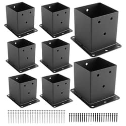 XIHUWZ 4x4 Post Base, 8 Pcs Post Brackets (Inner Size 3.6