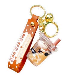 VICKYPOP Bubble Tea Keychain Cute Cartoon Boba Bear Pendant Decoration for School Bag, Handbag and Backpack