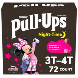 Pull-Ups Girls' Night-Time Potty Training Pants, Size 3T-4T Overnight Training Underwear (32-40 lbs), 72 Ct