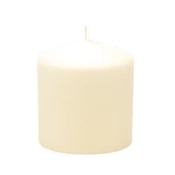 Stonebriar 6 Pack Tall 3 x 3 Inch 18 Hour Long Burning Unscented Ivory Wax Pillar Candles