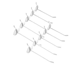 DODXIAOBEUL 10-Pack Pegboard Hooks Fits Any Peg Board - Organize Necklaces, Jewelry, Retail Items, Keys, Craft or Mobile Phone Accessories Display Hole Plate Hook (White, 6