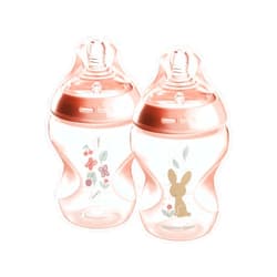 Tommee Tippee Natural Start Anti-Colic 9 oz BPA Free Baby Bottles, 0+ Months, Slow Flow Breast-Like Nipple, Self Sterilizing, Designed for Seamless Transition Between Bottle & Breast, Pink, Pack of 2