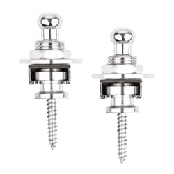 Dreokee Guitar Strap Locks, Dreokee 2 PCS Silver Guitar Strap Lock Buttons Guitar Strap Locks Set Security Quick Release Strap lock Retainer System Guitar Strap Lock Schaller for Electric,Bass,Acoustic Guitar