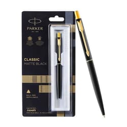 Parker Classic Matte Black Gold Trim Ball Pen