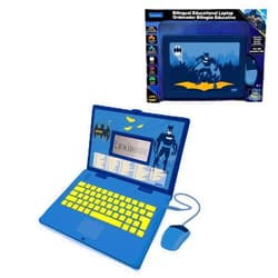 Lexibook, Batman, Bilingual Spanish/English Educational Computer, Toy for Children with 124 Activities, Writing, Maths, Logic, Music Activities and Games, Blue, JC598BATi2