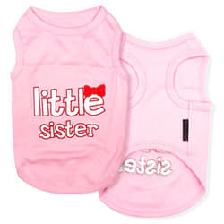 Parisian Pet Dog Cat Clothes Tee Shirts Little Sister T-Shirt, XS