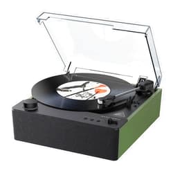 MYKESONIC Fully Automatic Record Player Bluetooth, Belt Drive Vinyl Turntable, Magnetic AT-3600L Cartridge, Bluetooth in & Out, Hi-Fi Stereo Speakers, RCA Out, Anti-Resonance - YY1632 Green
