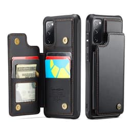 Vinich for Samsung Galaxy S20 FE Case with Card Holder, for Samsung S20 FE Wallet Case for Women Men with RFID Blocking, Durable Kickstand Shockproof Phone Case for Galaxy S20 FE 5G, Black