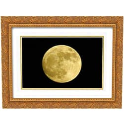 ArtDirect Morris, Arthur 18x15 Gold Ornate Framed and Double Matted Museum Art Print Titled Full moon with yellowish hue