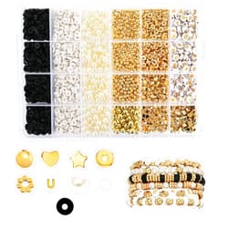 TEKSTAR 2350pcs Bracelet Making kit,Friendship Bracelet Kit,Clay Beads for Bracelet Making,Gold Letter Beads for Bracelets Making Kit,Pearl Beads for Jewelry Making for Adult and Kids