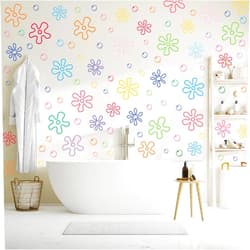 PartyGarden Flowers Bubbles Wall Decals - 6 Sheets 106 Pcs Under The Sea Birthday Party Decorations Wall Stickers Peel and Stick Ocean Wall Decor for Boys Girls Bedroom Bathroom