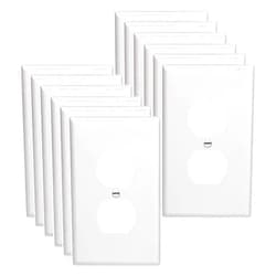 Snnalosses 【UL Listed】Outlet Covers Wall Plates -Duplex Outlet Covers, 1-Gang Standard Size Wall Plate for Outlets, Duplex Receptacle Wall Plate,Unbreakable Polycarbonate Thermoplastic (12-Pack,White)