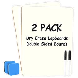 MaxGear Small White Board 2 Pack Dry Erase Boards, 9''x 12'' Mini White Board Double Sided Portable Whiteboards for Students Teachers School Supplies Lapboards Including 2 Markers and 2 Erasers