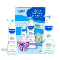 Mustela Baby Bath Time Gift Set - Baby Skin Care Essentials with Natural Avocado - Contains Hydra Bebe Body Lotion 10.14 fl. oz. & Gentle Cleansing Gel 16.9 fl. oz. - 2 Items Set
