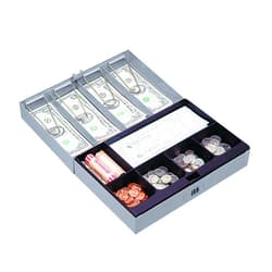 Sparco Combination Lock Cash Box, Steel, 11-1/2 x 7-3/4 x 3-1/4 Inches, Gray (SPR15508)