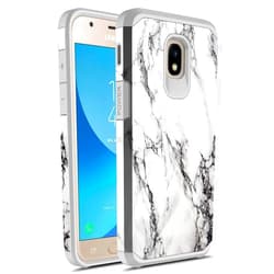 Rosebono Fashion Rosebono Compatible with Samsung Galaxy J3 Achieve/J3 Star/J3 V 2nd Gen./J3 2018/Express Prime 3/Sol 3/Amp Prime 3 2018 Case, Graphic Case for SMJ-337 (White Marble)