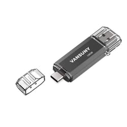 Vansuny 128GB Type C Flash Drive 2 in 1 OTG USB 3.0 + USB C Memory Stick with Keychain Dual Thumb Photo Stick Jump Drive for Android Smartphone, Computers, MacBook, Tablets, PC