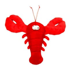 TrustyPup Tough 'N Fun Lobster Squeaky Plush Dog Toy, Chew Guard Technology - Red, Medium