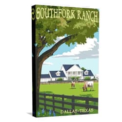 ART.COM Stretched Canvas Print Southfork Ranch - Dallas, Texas by Lantern Press, 12