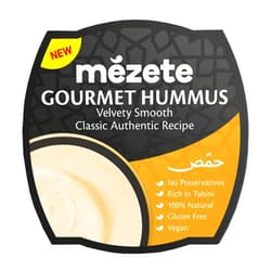Mezete Classic Hummus, 100% All Natural Dips and Spreads, On the Go Tahini Rich Vegan Dip with No Preservatives, Gluten-Free, Shelf-Stable, and No Refrigeration Required, 7.5 Ounce (Pack of 6)