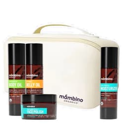 Mambino Organics Second Trimester Set – All Natural Skincare Pregancy Gift Box – Anti-stretch mark Belly Oil, Moisturizing Body Oil, Face Polish, Face Moisturizer - Mambino Organics