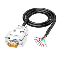ANMBEST DB9 Solderless Breakout Connector with 5Ft 24AWG Replacement Cable, Metal Shell RS232 D-SUB Serial to 9-Pin Port Terminal Male Adapter Connector Breakout Board