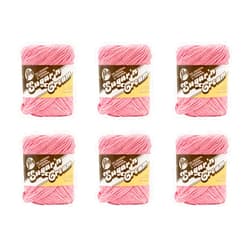 Lily Sugar'N Cream Rose Pink Yarn - 6 Pack of 71g/2.5oz - Cotton - 4 Medium (Worsted) - 120 Yards - Knitting/Crochet
