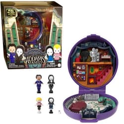 Polly Pocket Collector Playset, The Addams Family Compact with 4 Special Edition Character Dolls and 10 Accessories