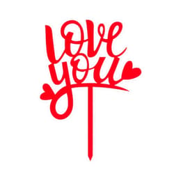 Dekora Cake Topper to Declare All Your Love to That Special Person, Red (354113)