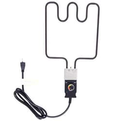Gekufa Electric Smoker and Grill Heating Element Replacement Part Smoker heating element with Adjustable Thermostat Cord Controller 1500W Compatible with Master-built Smokers & Turkey Fryers
