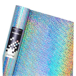 VViViD Mosaic+ Silver Holographic Glitter 1ft x 5ft Crafting Vinyl Crinkle-Free 8yr UV Finish Crafting Vinyl
