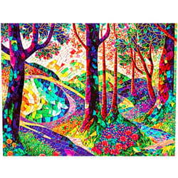 RoseArt - Stained Glass - The Long and Winding Road - 300 Adult Piece Jigsaw Puzzle for Adults