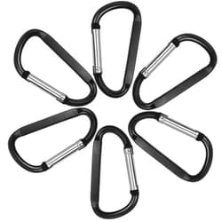 Aeibun 6/12 Pack Carabiner Clip Keychain 3 inches - D Ring Aluminum Caribiniers Hook Key Clips for Belt Loop, Water Bottle, Backpack, Flag, Dog Lesh, Camping Hiking, Animal Cage, Plant, Connect Hooks