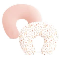 Konssy 2 Pack Nursing Pillow Covers, Stretchy and Soft Nursing Cover for Breastfeeding Pillows, Pillow Slipcover for Baby Girls Boys Newborn (Pink Spring,Pink)