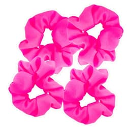 ZLXO NOVELTIES Neon Pink Scrunchies - Hair Accessories for 80s Party Outfits, Workout Costumes, and Ponytail Styling