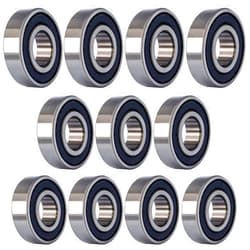 Tonmp 10 PCS R8-2RS 1/2 inch Bore Double Rubber Sealed Roller Ball Bearing 1/2 x1-1/8 x5/16 Inch ABEC3 Precision Small Ball Bearing for Electric Motor, Wheels, Home Appliances, Garden Machinery