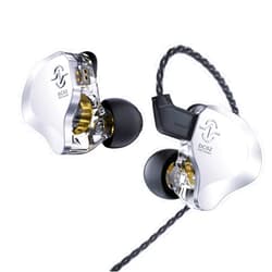 Kinboofi CCZ Solo Silver In Ear Monitor Wired IEM Headphone, DC02 Dual Magnetic Circuit DD HIFI Earphones, Professional Hifi Earphone, Stereo Sound Earbuds, With MIC